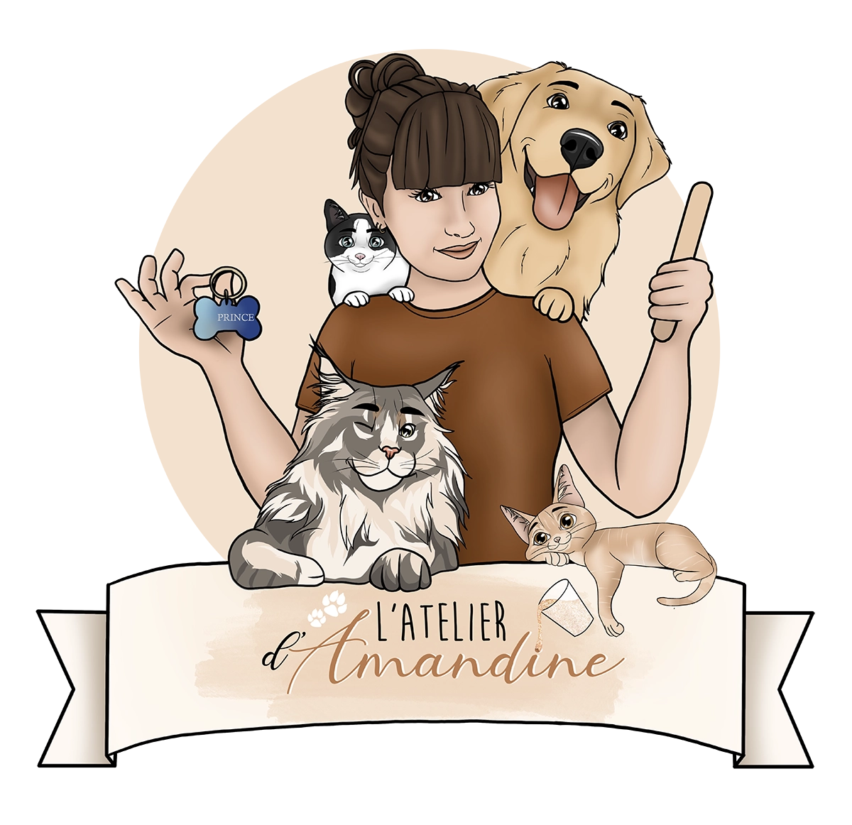 Logo Atelier Amandine créatrice bijoux pour femmes et animaux