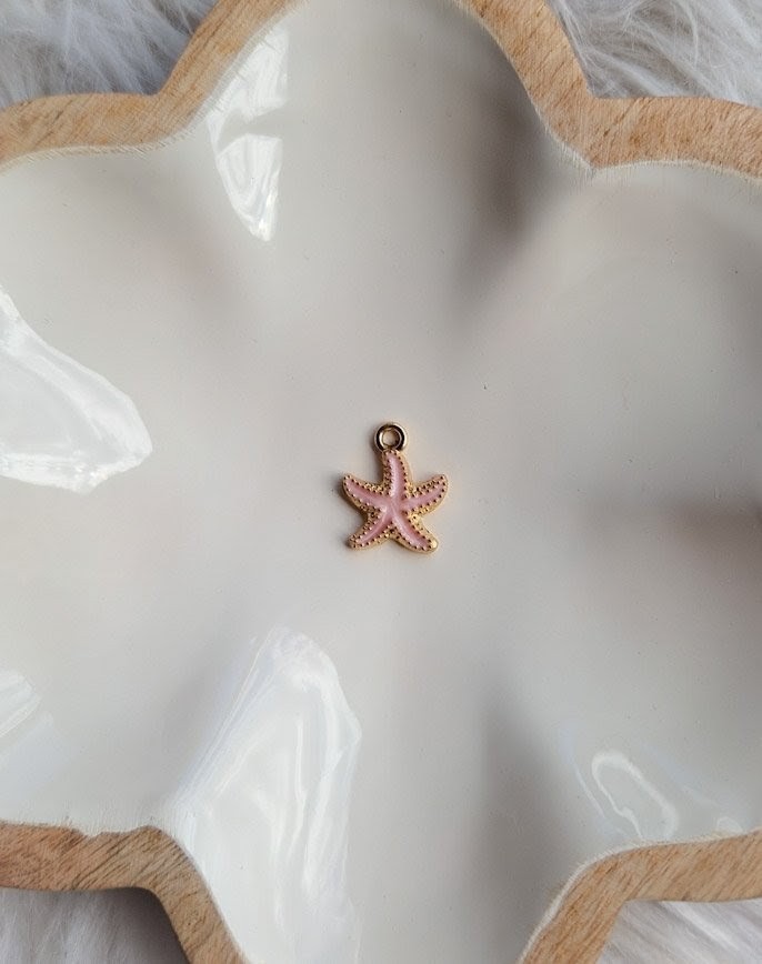 Charms étoile de mer rose à ajouter aux médailles pour animaux par l'Atelier d'Amandine