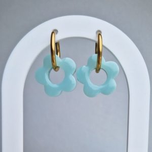 Pampilles fleurs bleu pastel par l'Atelier d'Amandine