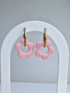 Pampilles fleurs rose pastel par l'Atelier d'Amandine