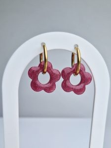 Pampilles fleurs framboise par l'Atelier d'Amandine