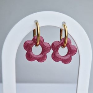Pampilles fleurs framboise par l'Atelier d'Amandine